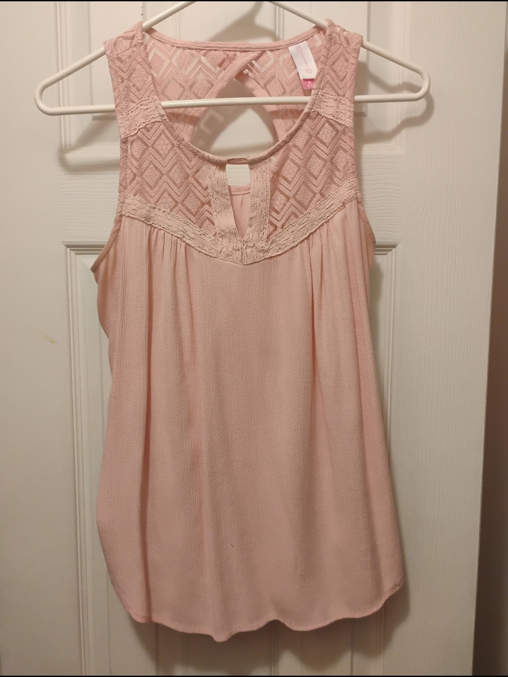 2/$11 Deals Med Blush Pink Lace Crochet Tank Top